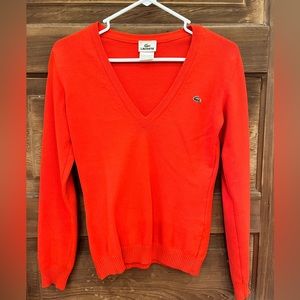 Classic Lacoste Red/Orange Women’s Sweater, size 38